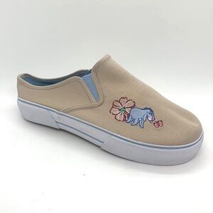 DISNEY NWOT Eeyore Slip-on Sneaker 7 Shoe *Flawed Embroidered Canvas Casual